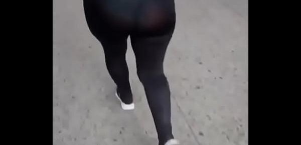  Black transparent leggings bending over